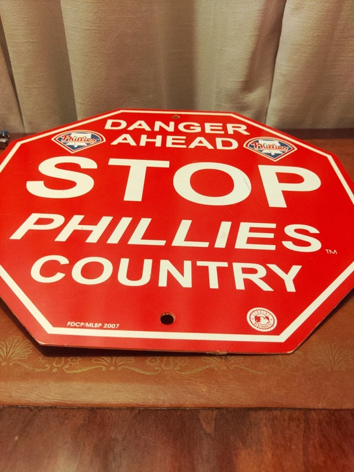 MLB Philadelphia Phillies Team Stop Sign 12"x12" plástico estireno Fremont Die De colección Foto 2 de 4