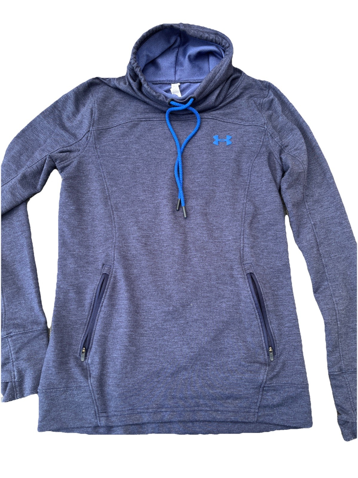 Under Armor Blue Pullover Turtle Neck Sweatshirt … - image 1