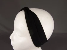 Black knot turban twist headband stretch jersey elastic 2.25" wide turband