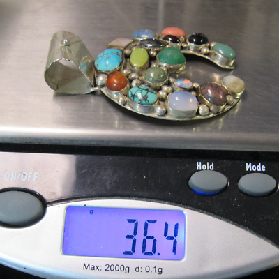 Patrick Yazzie Navajo Sterling Silver 925 Multi Stone Horseshoe