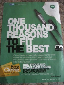 BOX CLEVER NTK LAMBDASONDE ZÜNDKERZEN 2016 WERBUNG A4 DATEI 32