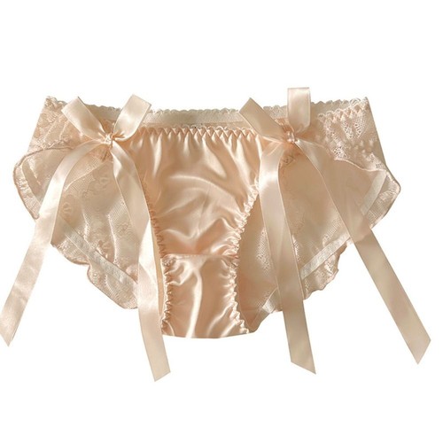 Cotton Crotch Lace Bow Underwear Ribbon Women Briefs Low-Waist Panties Girl - Picture 2 of 15