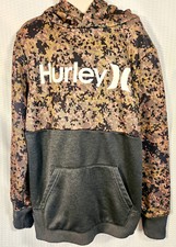 HURLEY Boy's SIZE YOUTH SMALL 8-10 Dri Solar Camo  Black Pullover Hoodie, EUC