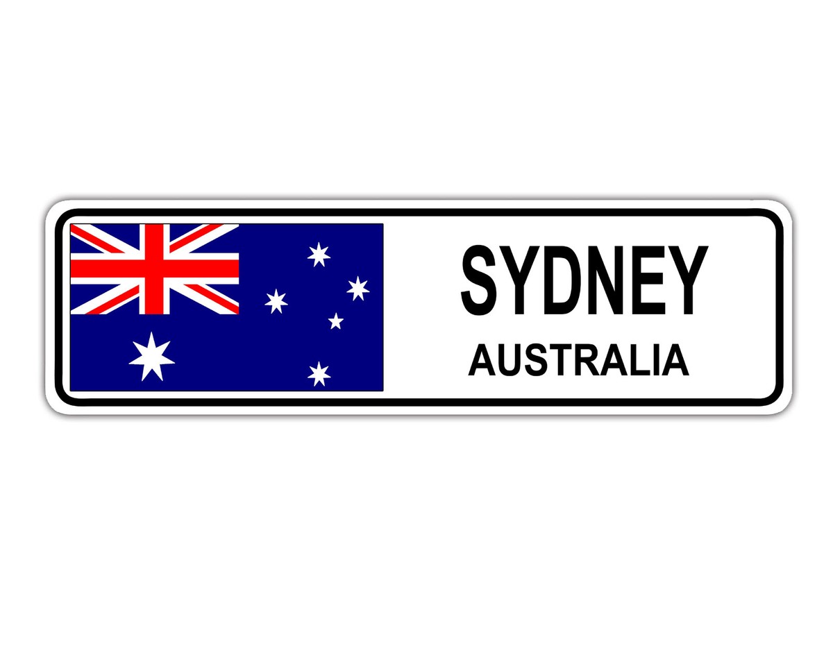 Sydney, Australia Street Sign Australian Flag City Country Road