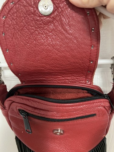 Fringe Leather Small Belt Hip Clip On Bag Motorcycle Biker Custom Made! - Picture 4 of 6