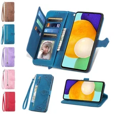 For Samsung Galaxy A16 A26 A56 A25 A54 Leather Zipper Wallet Flip Holder Case
