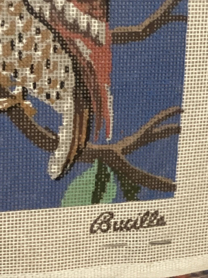 Vintage Rare Bucilla Painted Needlepoint 60067 NOS  Owls In The Night In Tree - Image 3 of 4