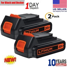 2 Pack For Black and Decker 20V Lithium Battery 20 Volt LBXR20 Battery US