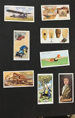 WILLS'S CIGARETTES  8 Different 1930' Trading Cards