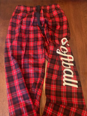Red and Black Softball Flannel Pants Lounge Pants | eBay