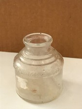 Vintage Clear Glass Waterman's Ink 2 Oz Bottle, Made in USA