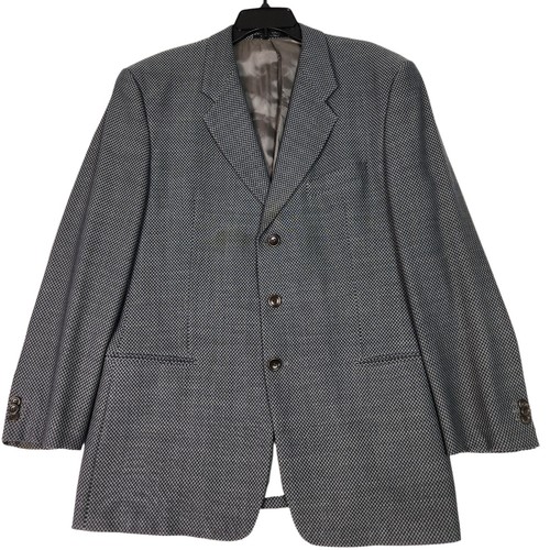 Armani Collezioni Blazer Uomo 44R Grigio Quadri 100% Lana Cappotto Sportivo Made in Italy - Foto 2 di 14
