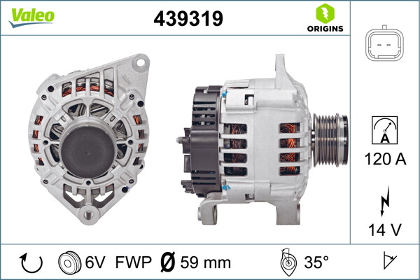 Alternatore 439319 VALEO per RENAULT VOLVO VOLVO