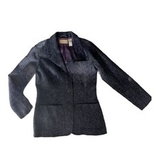 Liz Claiborne wool blend Notched Collar blazer blue size 8 Preppy Career Vintage