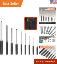 Premium 9-Piece Roll Pin Punch Set with Storage Pouch - Chrome-Vanadium Steel