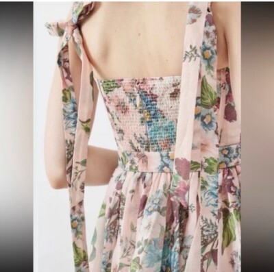 zimmermann matchmaker pink floral silk linen tie midi dress dupe dresslikeaduchess on LTK