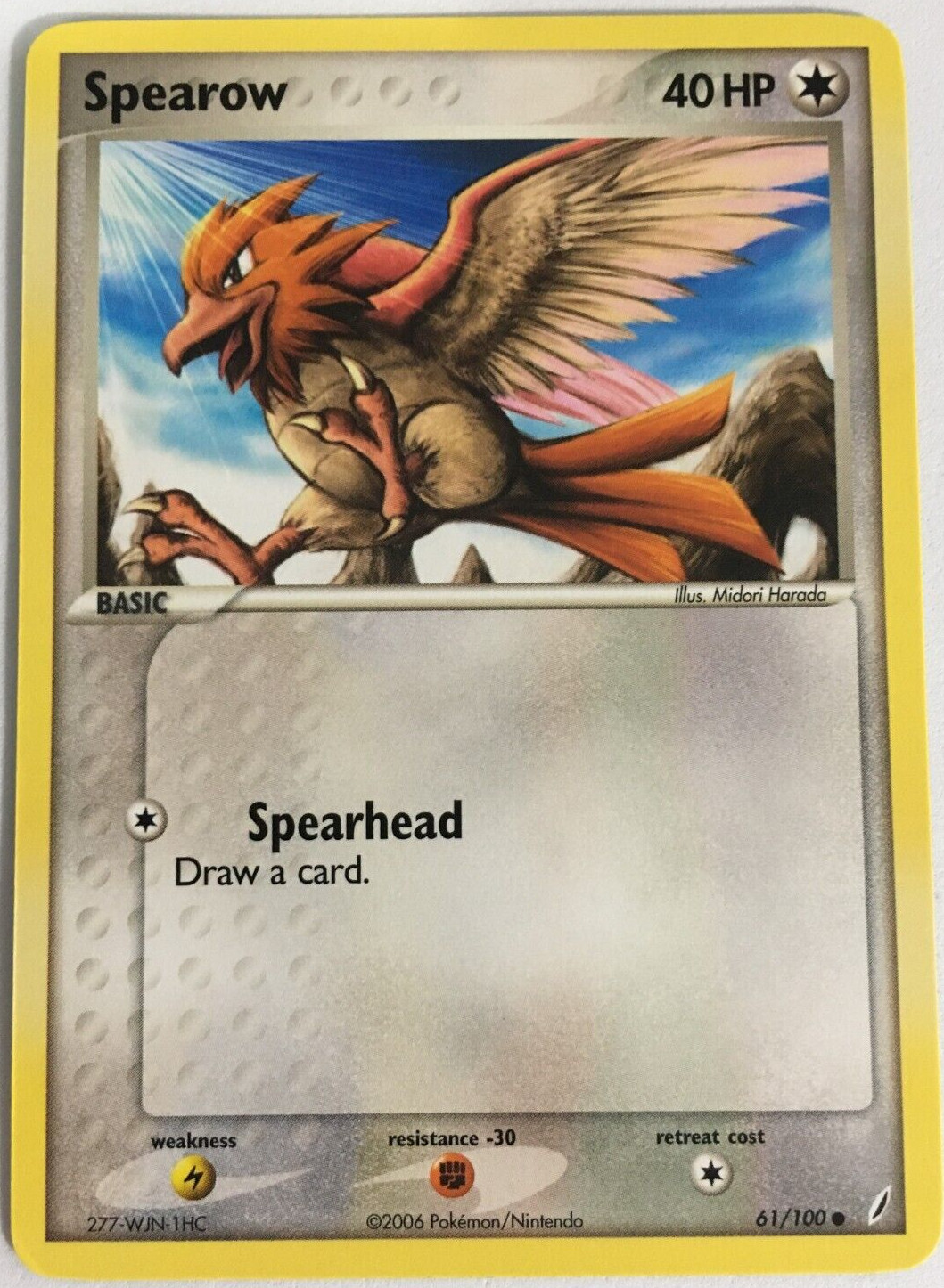 POKEMON SPEAROW 61/100 EX CRYSTAL GUARDIANS COMMON NEAR MINT