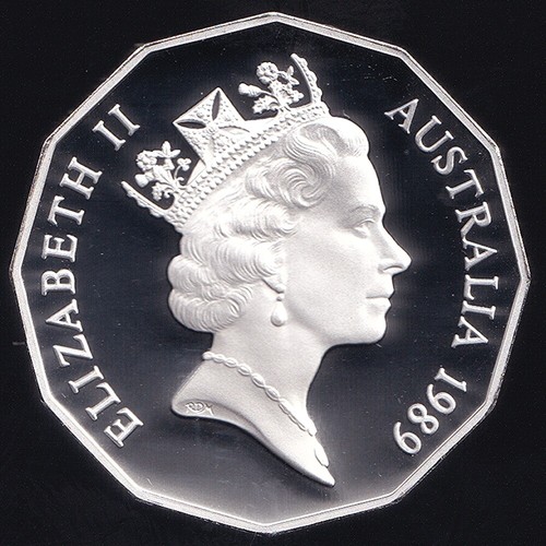 Australia 1989 Silver Fifty Cents 50c (Charles & Diana Wedding) - Proof - Picture 3 of 3