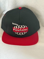 Berkley FireLine Snapback Hat OSFM Black Red Fishing Logo USA Made Vintage Cap