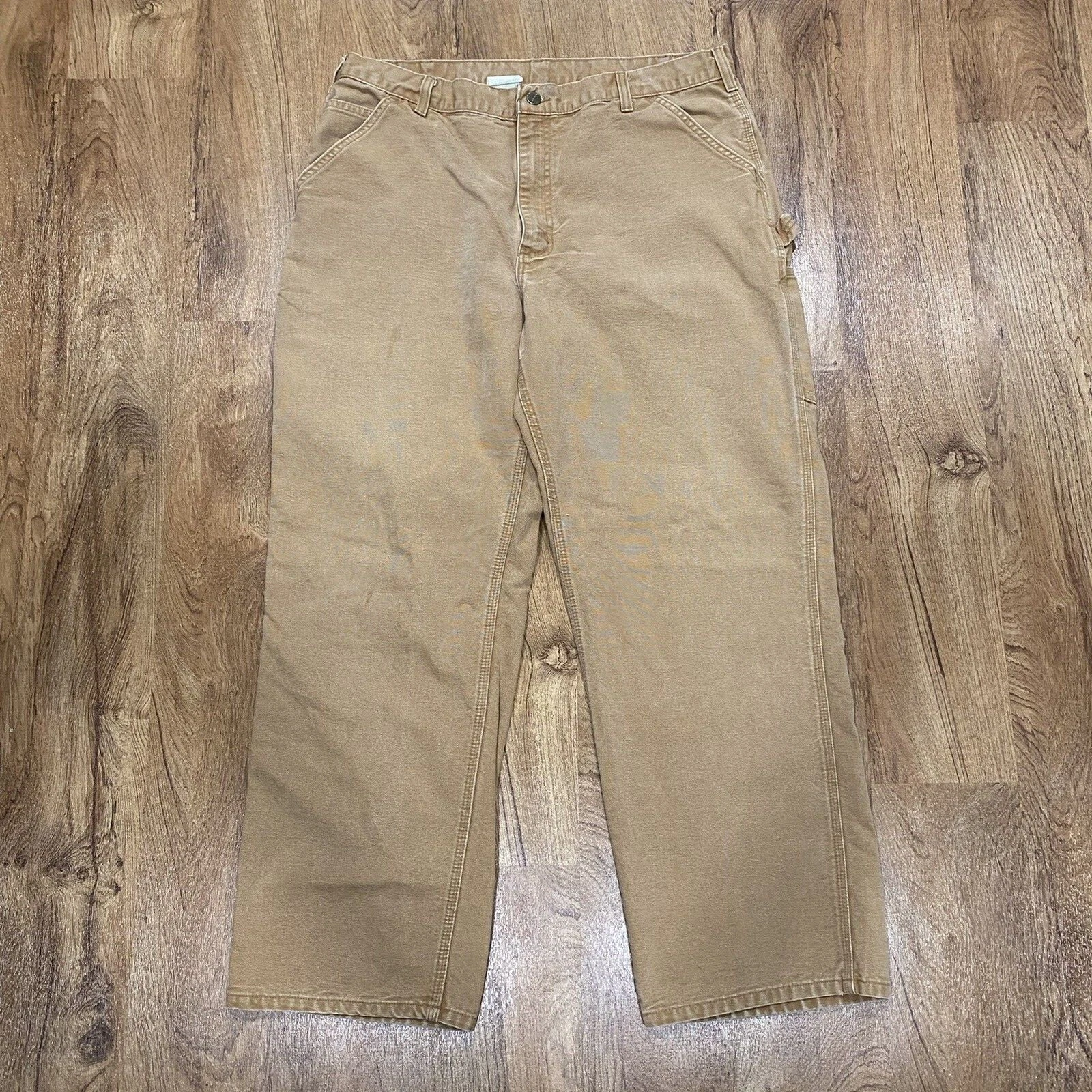 Carhartt Men's Brown Canvas Cargo Pants Size 38 x 32