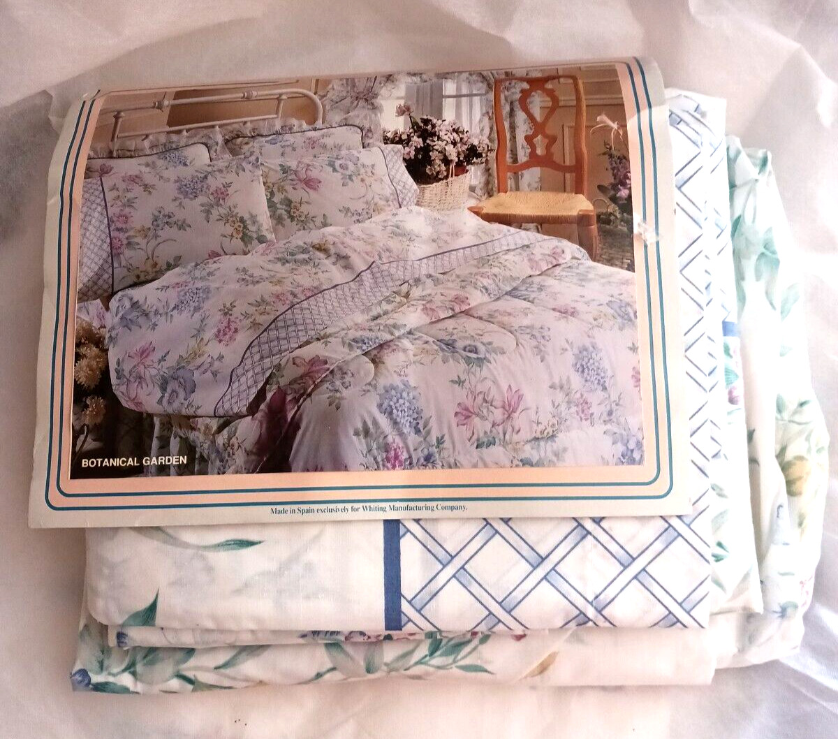 Whiting Vintage sheet set. Botanical Garden Full size Fine Percale sheets. Spain