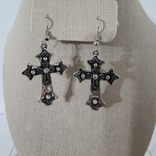 Moda Gioielli Argento Orecchini Trafitti Croce Nuovi con Etichette Boho Western Gioielli - Foto 3 di 4