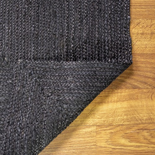 Eco Friendly Braided Jute Reversible Rug in Navy Blue, Black or Natural Color - Picture 17 of 34