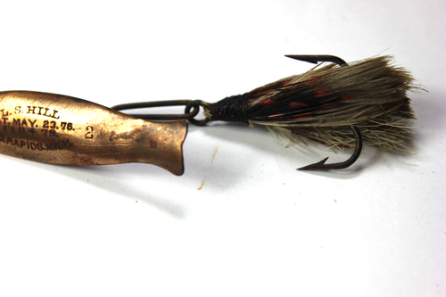 Antique 1879 L.S. HILL Copper Fish Spring Loaded # 2 Lure - * REDUCED PRICE * - Picture 5 of 13