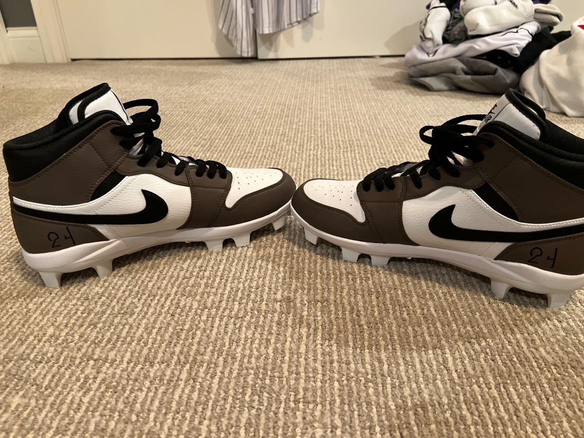Custom Jordan 1 Travis Scott Mochas football cleats. Men’s size 10.5 Size 10.5 - Custom Air Jordan 1 HIghtop Cleats - Travis  main image 2