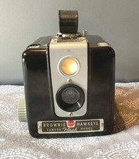 1950's Brownie Hawkeye Camera Flash Model With Box No Attachment Untested