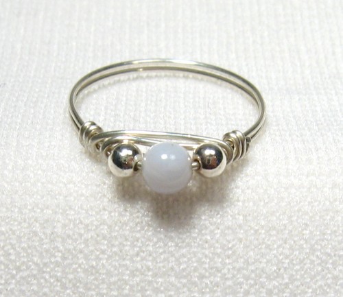 Handtied Wire Gemstone Rings Silver Size 7 - Picture 9 of 39