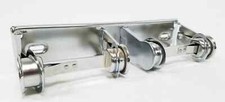 Dual Roll Chrome Self-Lock Open Bath Tissue Dispenser Georgia Pacific New