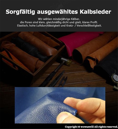 Unsichtbarer Magnetverschluss Dünn Echt Leder TaschE Case Klapphülle für SAMSUNG - Picture 2 of 17