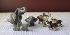 Lot of 7 Miniature Ceramic Elephant Figurines, 2 1/2 T