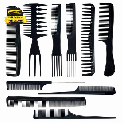 10 Pcs Comb Set for Hair Stylists - Professional Variety Pack with Combs for All