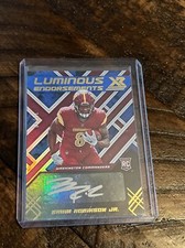 2022 XR Brian Robinson Jr Luminous Endorsements Blue Rookie Auto #37/49