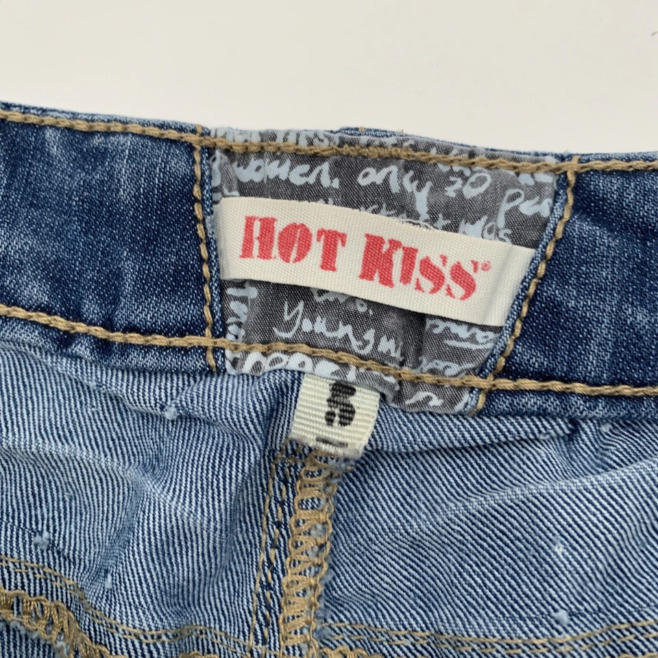 Pantalones Cortos Hot Kiss Para Mujer Talla 5 Cici Denim Envejecido Botín Elástico Playa Foto 3 de 4