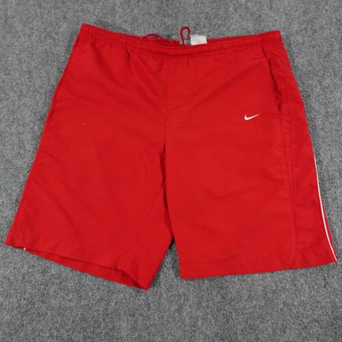 Nike Shorts Mens XL Red Mesh Lined Swim Beach Work Out Vintage Swoosh 9548