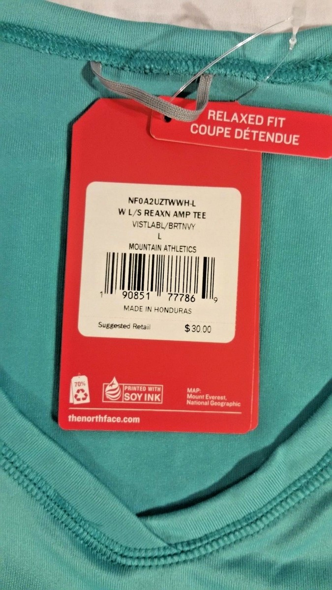 my THE NORTH FACE REAXION AMP TEE WOMENS LARGE WALKING RUNNING SHIRT