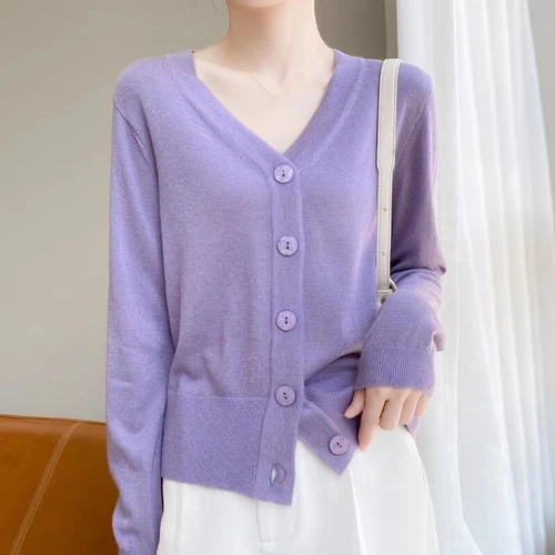 Faux Cashmere Button Front Long Sleeve Women's Cardigan Sweater Cardigan Jumpers - Picture 8 of 31