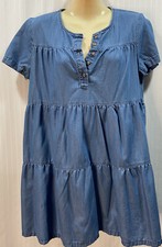 Womens Denim Chambray Dress Top Size XS Peasant Blue Soft BDG Urban Outfitters
