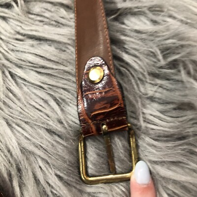 VTG Courreges Belt Brown Leather Made In Itsly Sz 90 | eBay display picture 1