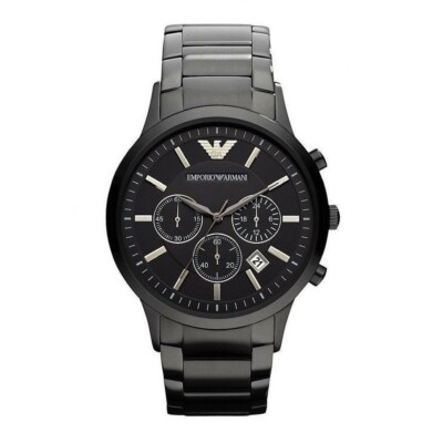 EMPORIO ARMANI AR2453 CLASSIC ALL BLACK STAINLESS STEEL MENS WATCH