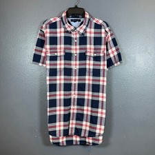 Tommy Hilfiger XL men s blue/red/white short sleeve button up shirt