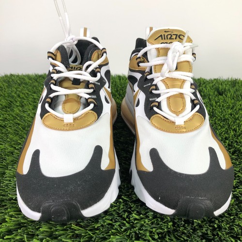 Nike Air Max 270 React Men's Shoes Metallic Gold Black CW7298-100 Size 9.5 - Picture 3 of 9