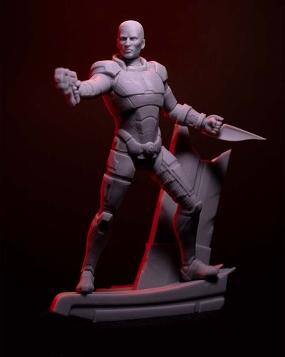 Commander Shepard - Mass Effect - 3D gedruckte Miniatur - mehrfarbig - unbemalt - Bild 6 von 11