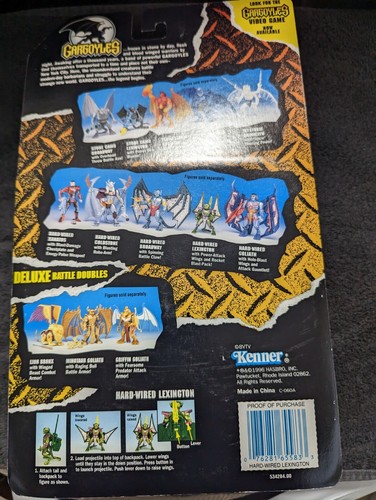 Gargoyles: Hard-Wired Lexington w/ Power Attack Wings Action, Kenner 1996 (MOC) - Picture 4 of 4