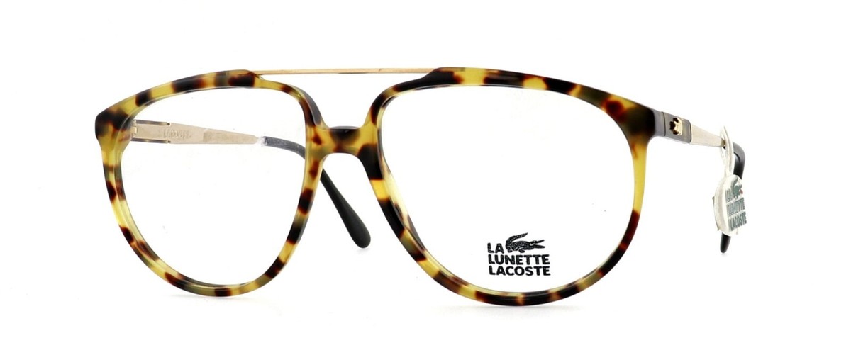 New Vintage LACOSTE 702 COL 0228 57mm Gold Havana Aviator Eyeglasses Frames