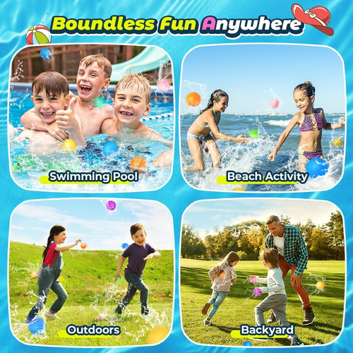 12Pcs Reusable Water Balloons, Pool Beach Water Toys for Boys and Girls, Outdoor - Picture 5 of 12