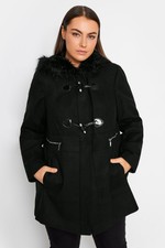 Evans Faux Fur Hooded Duffle Coat